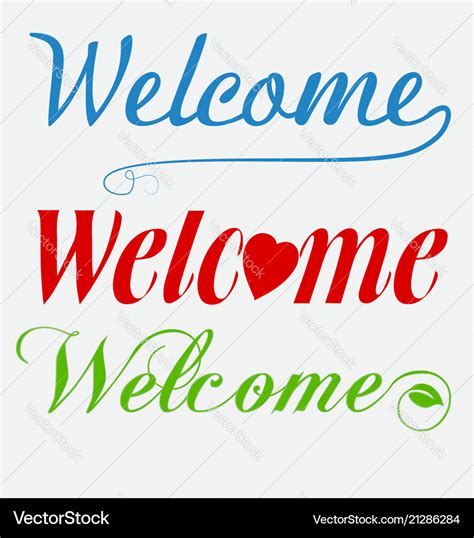 Welcome font set Royalty Free Vector Image - VectorStock