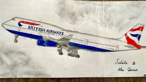 SPEEED DRAWING 🇬🇧 British Airways Boeing 747-400. British 747 Boeing ...