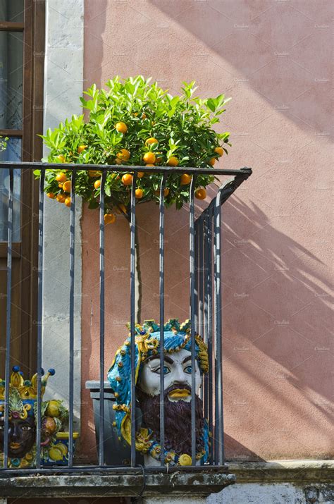 Taormina Balcony | Architecture Stock Photos ~ Creative Market