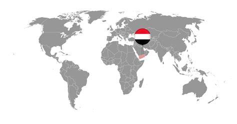 Pin map with Yemen flag on world map. Vector illustration. 35973187 ...