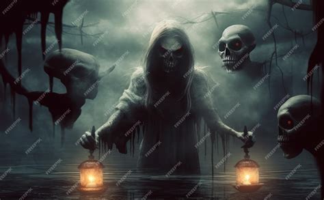 Premium AI Image | A dark fantasy artwork with a grim reaper on the cover