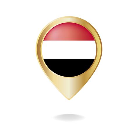 Yemen flag on golden pointer map, Vector illustration eps.10 7059662 ...