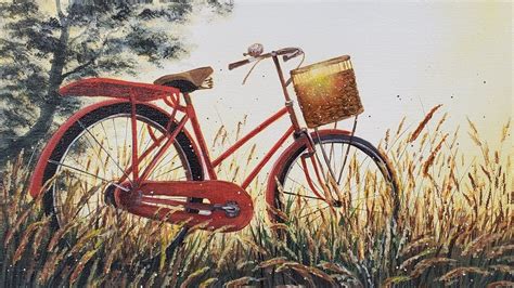 Bicycle Silhouette Acrylic Painting LIVE Tutorial - YouTube | Canvas ...