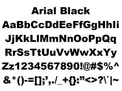 Arial Black Outline Font