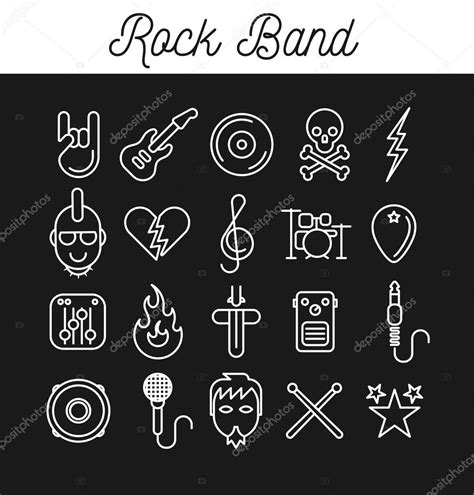 Rock Band Icon Set — Stock Vector © yellowpixel #74993303