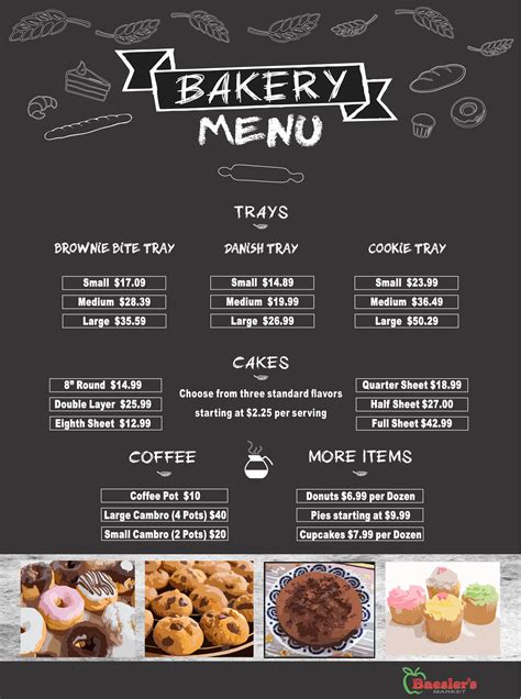 Bakery Menu | Bakery menu, Bakery, Menu