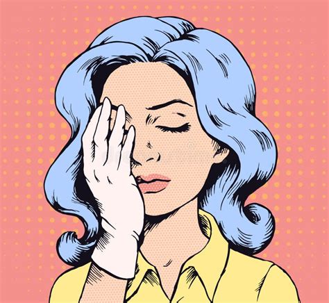 Pop Art Poster Woman Facepalm Stock Illustrations – 3 Pop Art Poster ...