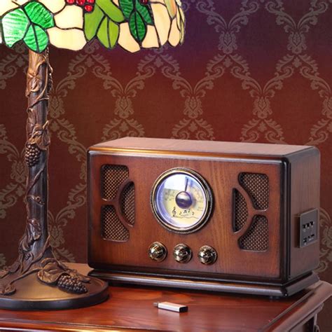 Retro Wooden HIFI Radio AM/FM 2x4W Mini Desktop Speakers Support ...