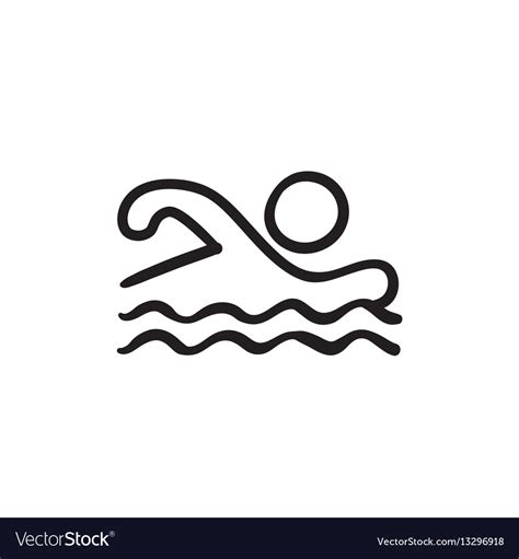 Swimmer sketch icon Royalty Free Vector Image - VectorStock