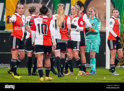 Den Haag - Players of Feyenoord V1 celebrate the win during the match ...