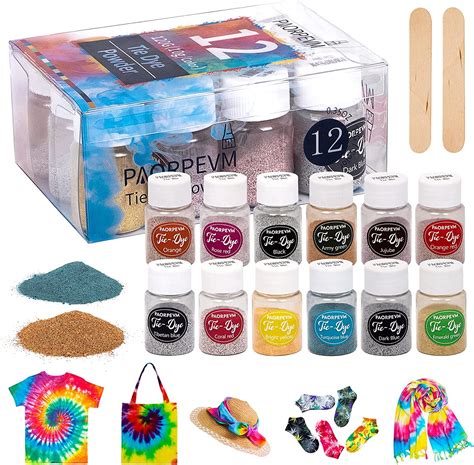 Tie Dye Powder, 12 Colors DIY Tie Dye Powder Bottled Fabric Dye for ...