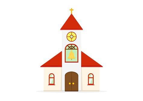 Iglesia edificio clipart vector plano diseño aislado en blanco ...