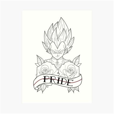 "Vegeta - pride tattoo" Art Print for Sale by ceaglestattoos | Redbubble