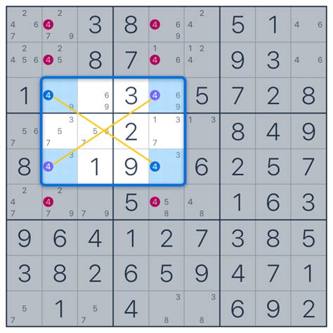 Х-wing - Sudoku technique