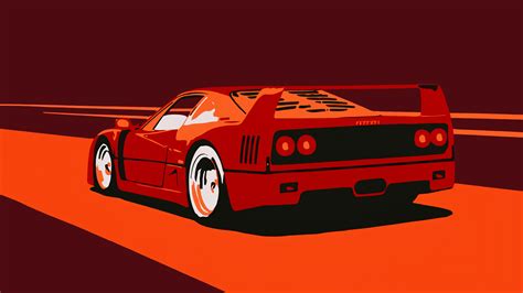 Minimalist Ferrari F40 Scuderia by retroracing [2560x1440] Desktop ...