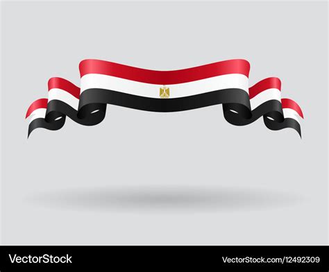 Egyptian wavy flag Royalty Free Vector Image - VectorStock