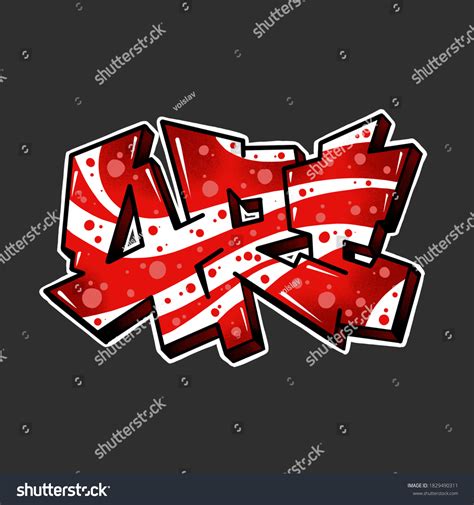 Word Art Red White Graffiti Style Stock Illustration 1829490311 ...