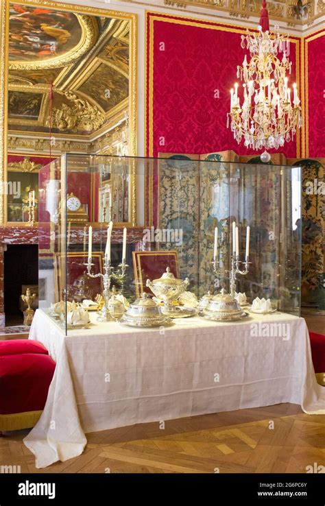 Versailles, France - July 24, 2011: Dinner table in the dining room at ...