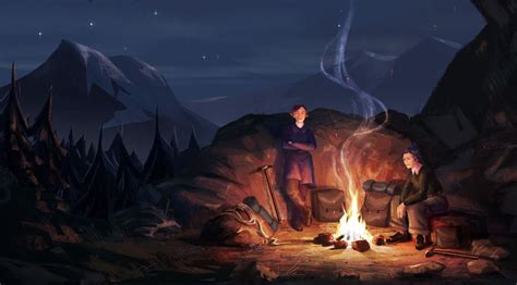 ArtStation - Explore | Campfire drawing, Landscape concept, Environment ...