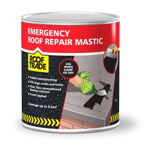 Rooftrade Black Emergency roof repair mastic 1L | Departments | DIY at B&Q