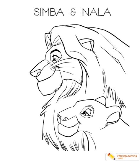 The Lion King Simba Nala Coloring Page 05 | Free The Lion King Simba ...