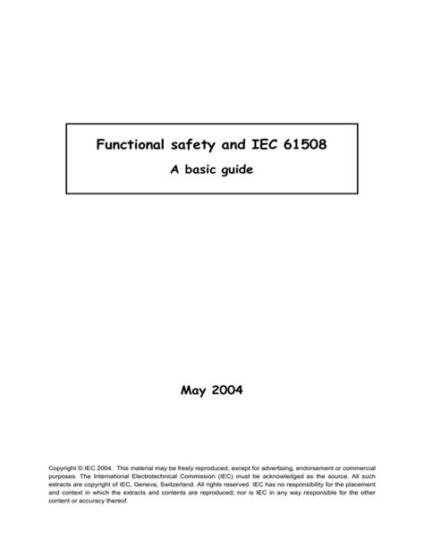 Functional safety and IEC 61508