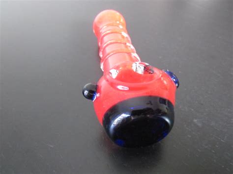 Handmade Red Blue Glass pipes smoking weed for happiness