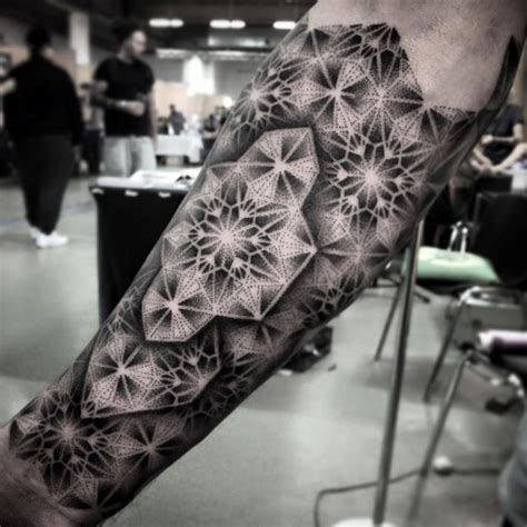 Stunning Geometric Dotwork Forearm Piece