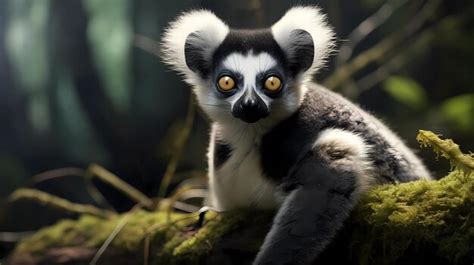 Premium AI Image | Indri Lemur in nature