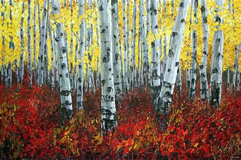 Jennifer Vranes - Mystic Forest - aspen tree art by Jennifer Vranes ...