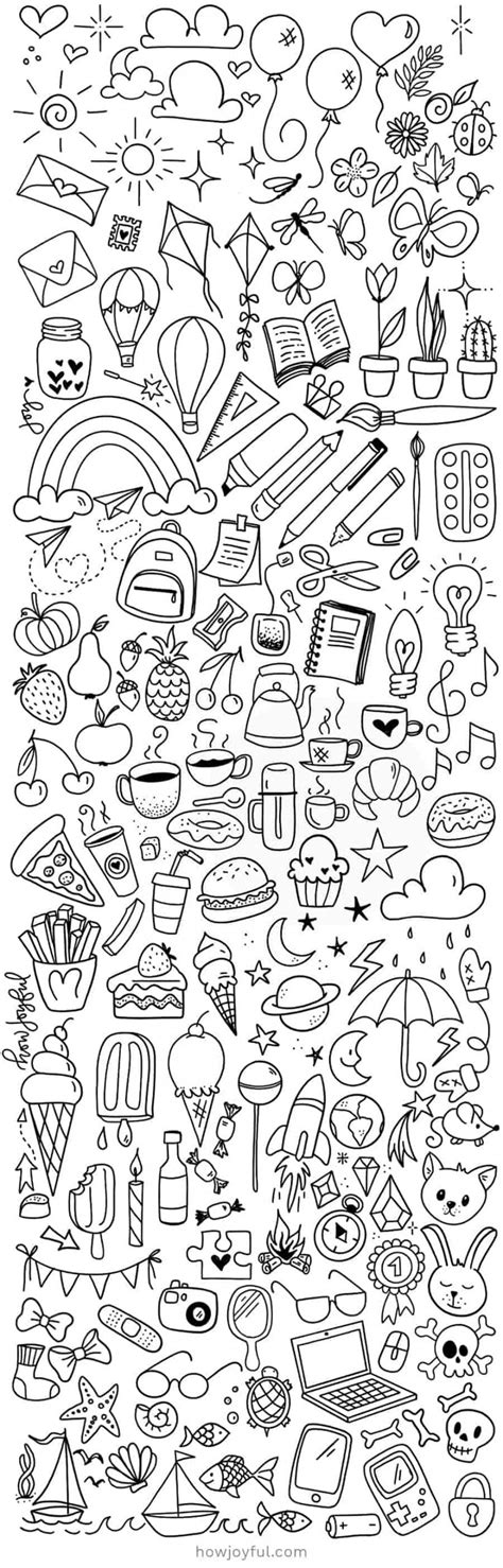 Easy things to draw: 100+ Cool ideas to doodle on your bullet journal