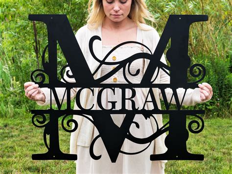 Custom Metal Signs Monogram Wall Decor Metal Wall Art - Etsy