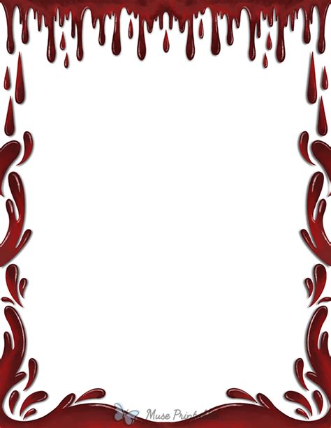 Printable Dripping Blood Page Border