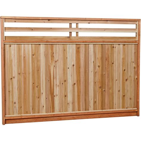 6 ft. x 8 ft. Premium Cedar Venetian Top Fence Panel with Stained (SPF ...