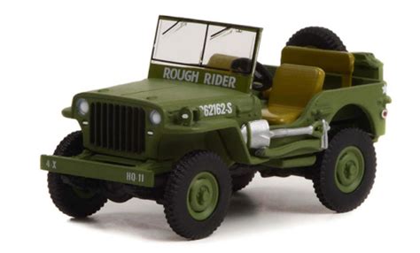 Coche miniatura Jeep Willys 1/64 Greenlight MB mattoliv US Army 1942 ...