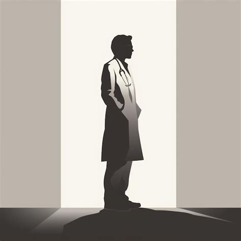 Premium AI Image | silhouette of a doctor on a gray and white background