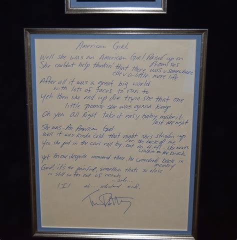 Tom Petty - American Girl, rock star gallery, handwritten lyricsROCK ...