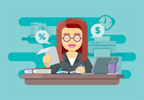 Financial Accountant Making Report Illustration 158916 Vector Art at ...