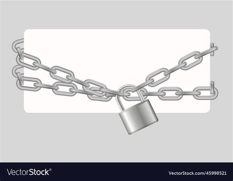 Padlock and chain gray metal chain and Royalty Free Vector