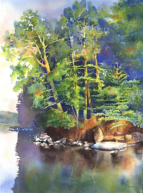 Watercolor Water, Watercolor Landscape Paintings, Watercolor Trees ...