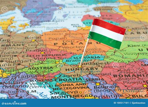 Hungary map and flag pin stock image. Image of holiday - 100517181