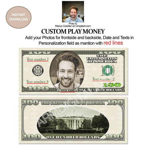 Digital Play Money Custom Pretend Money Personalized Play Money ...