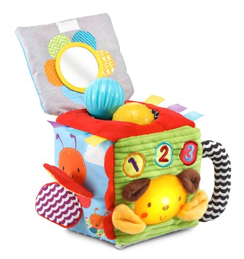 VTech, Soft and Smart Sensory Cube, Put-and-Take Ball Play, Baby Toy ...