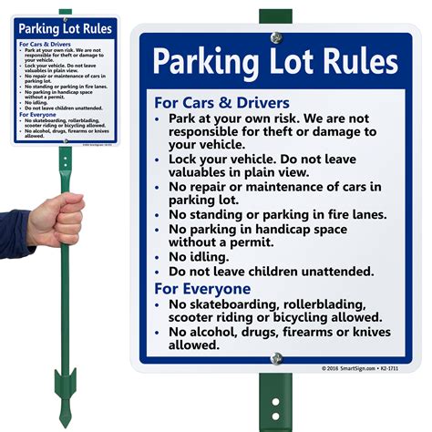 Parking Lot Rules Signs - Courtesy Parking Rules Signs