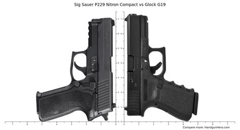 Sig Sauer P229 Nitron Compact vs Glock G19 size comparison | Handgun Hero