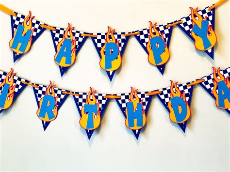 Hot wheels birthday banner Race car birthday banner racing | Etsy ...