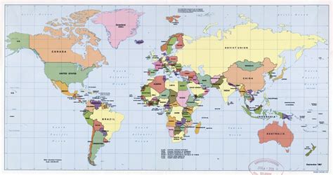 Large scale political map of the World - 1987 | World | Mapsland | Maps ...