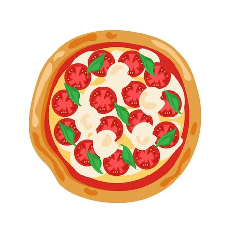 Premium Vector | Pizza with tomato and mozzarella