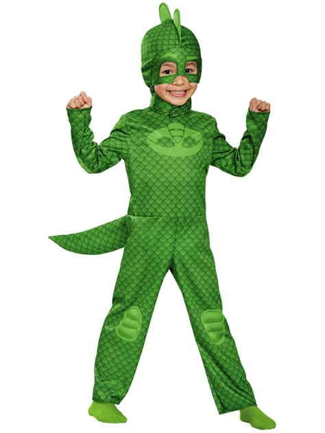 Toddler Boys PJ Masks Green Gekko Halloween Costume With Detachable ...