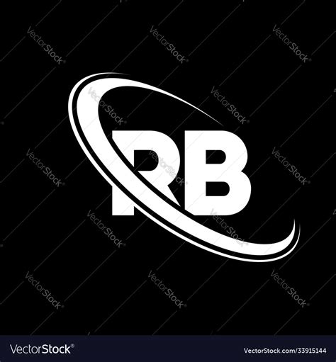 Rb logo r b design white letter rbr Royalty Free Vector